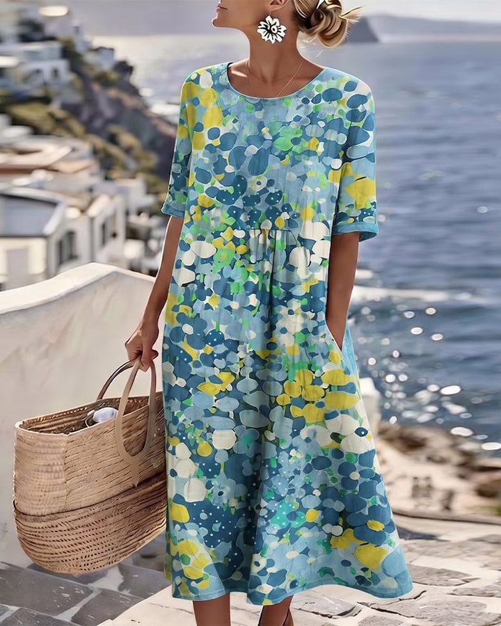Elena™ - Elegant Floral Dress for Summer in Midi Length