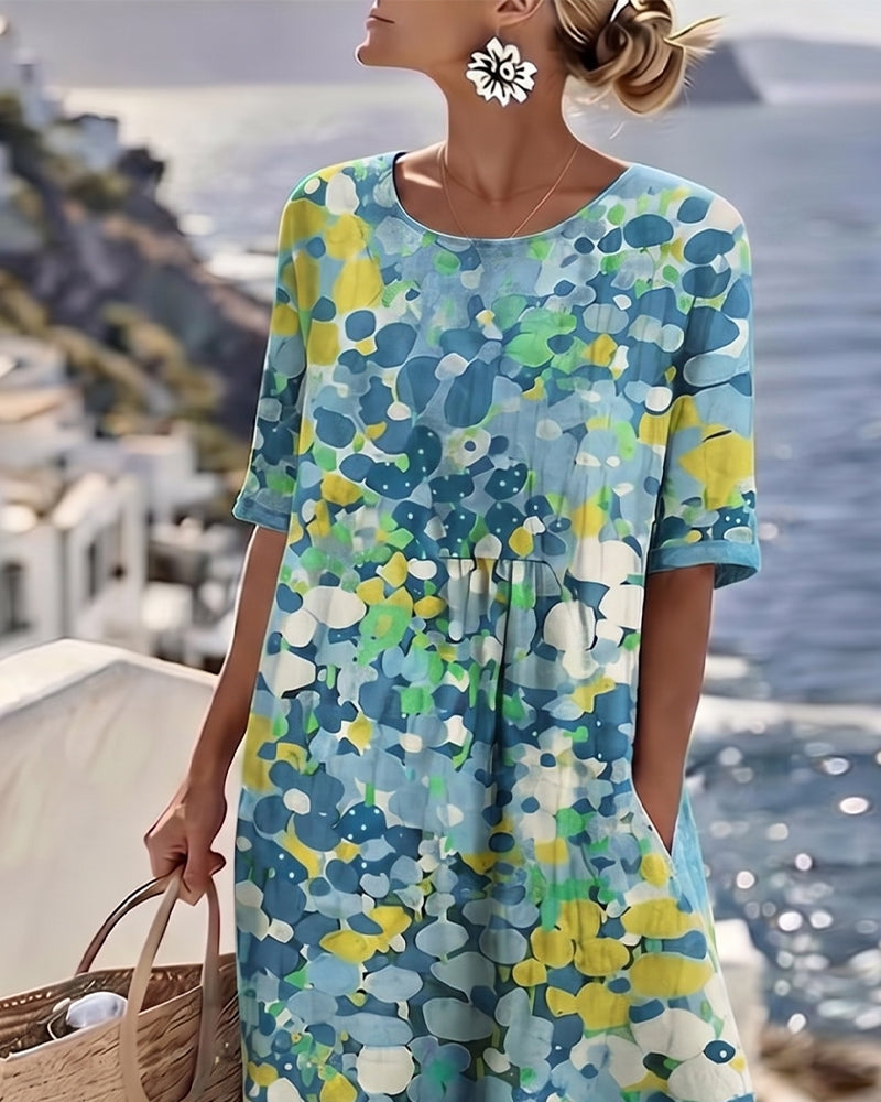 Elena™ - Elegant Floral Dress for Summer in Midi Length