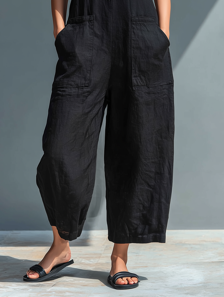 Sleeveless Linen Jumpsuits