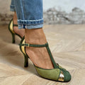 Carley™ - Patchwork T-Strap High Heels