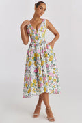 Ariana - V-Neck Corset Flare Midi Dress