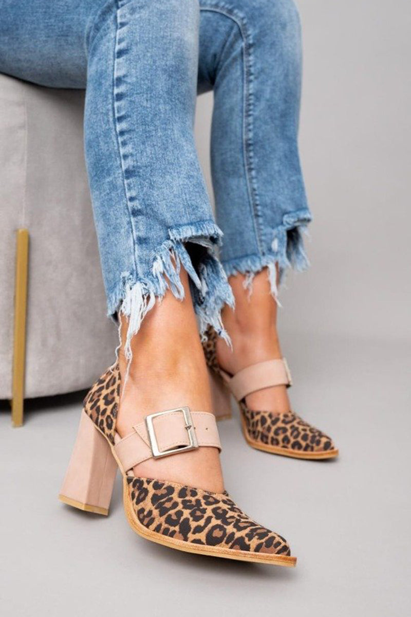 Adalina™ - Suede Sandals with Leopard Print