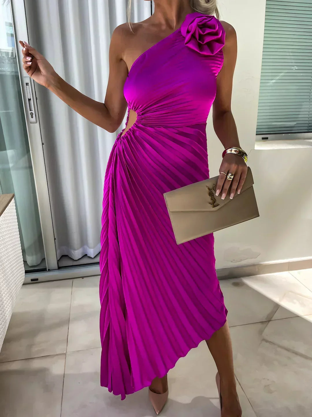 Lizbeth - One-Shoulder Floral Maxi Dress