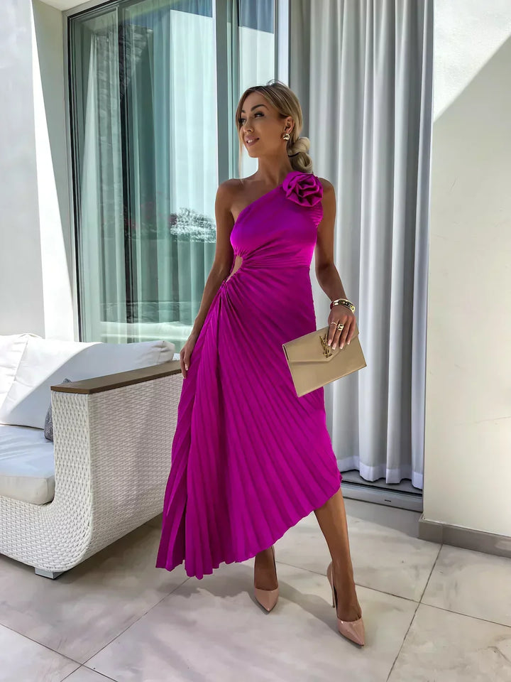 Lizbeth - One-Shoulder Floral Maxi Dress