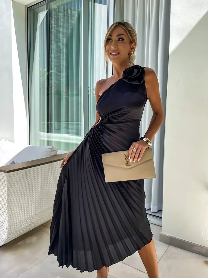 Lizbeth - One-Shoulder Floral Maxi Dress