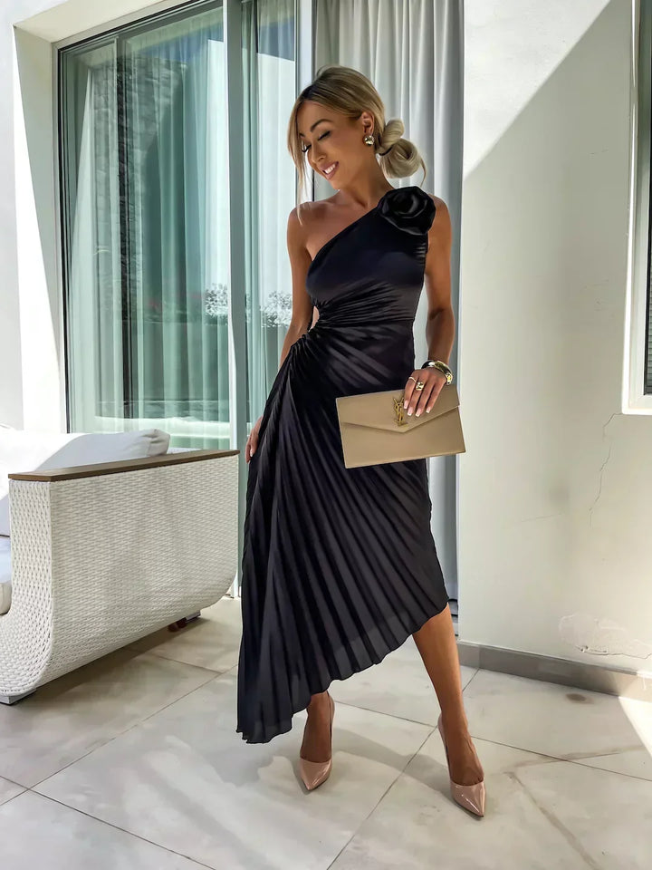 Lizbeth - One-Shoulder Floral Maxi Dress