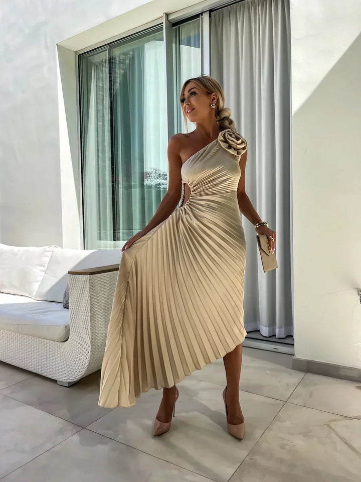 Lizbeth - One-Shoulder Floral Maxi Dress