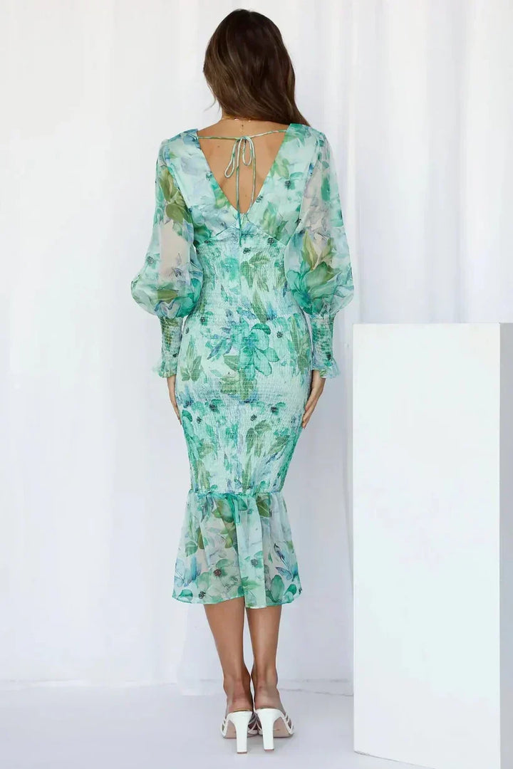 Miley - Midi Dress with Floral Pattern
