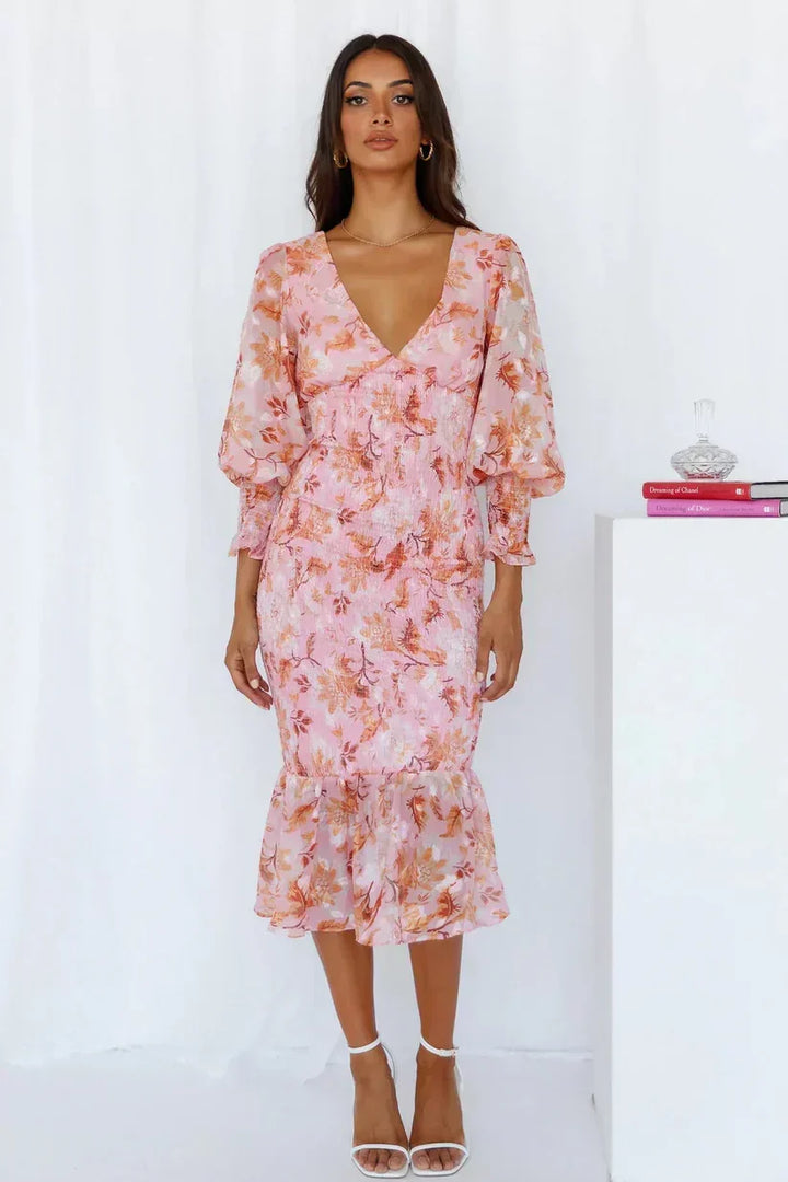 Miley - Midi Dress with Floral Pattern