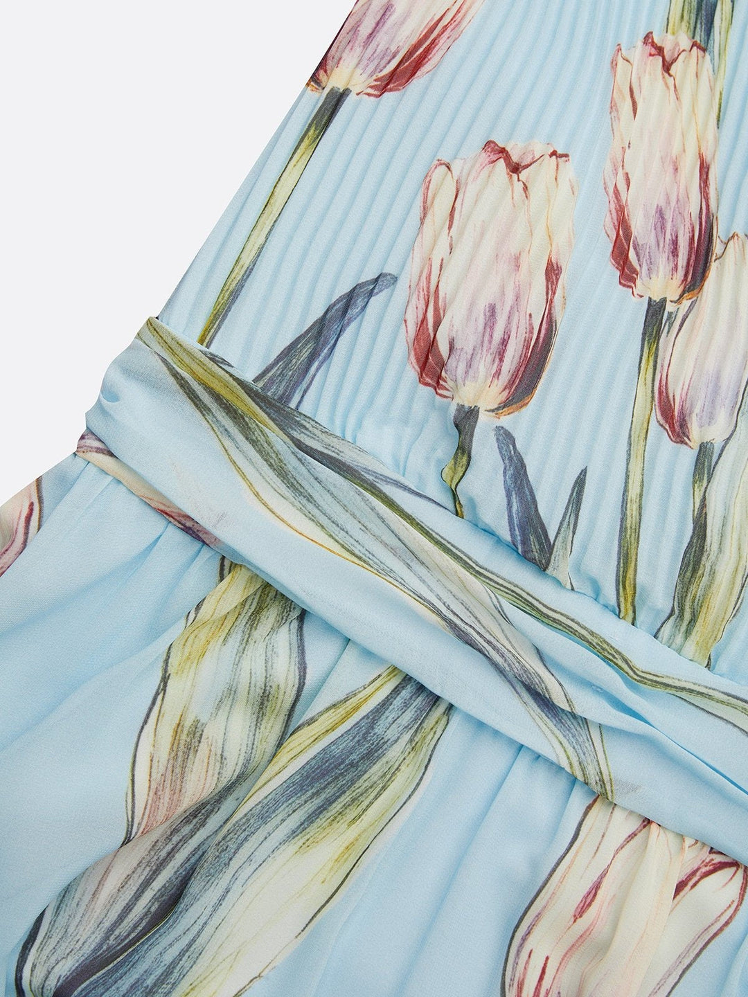 Nerea - Elegant Maxi Dress with Tulip Print and V-Neck