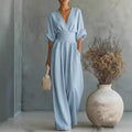 Georgina | Elegant Jumpsuit with Deep V-Neck and Wide Leg