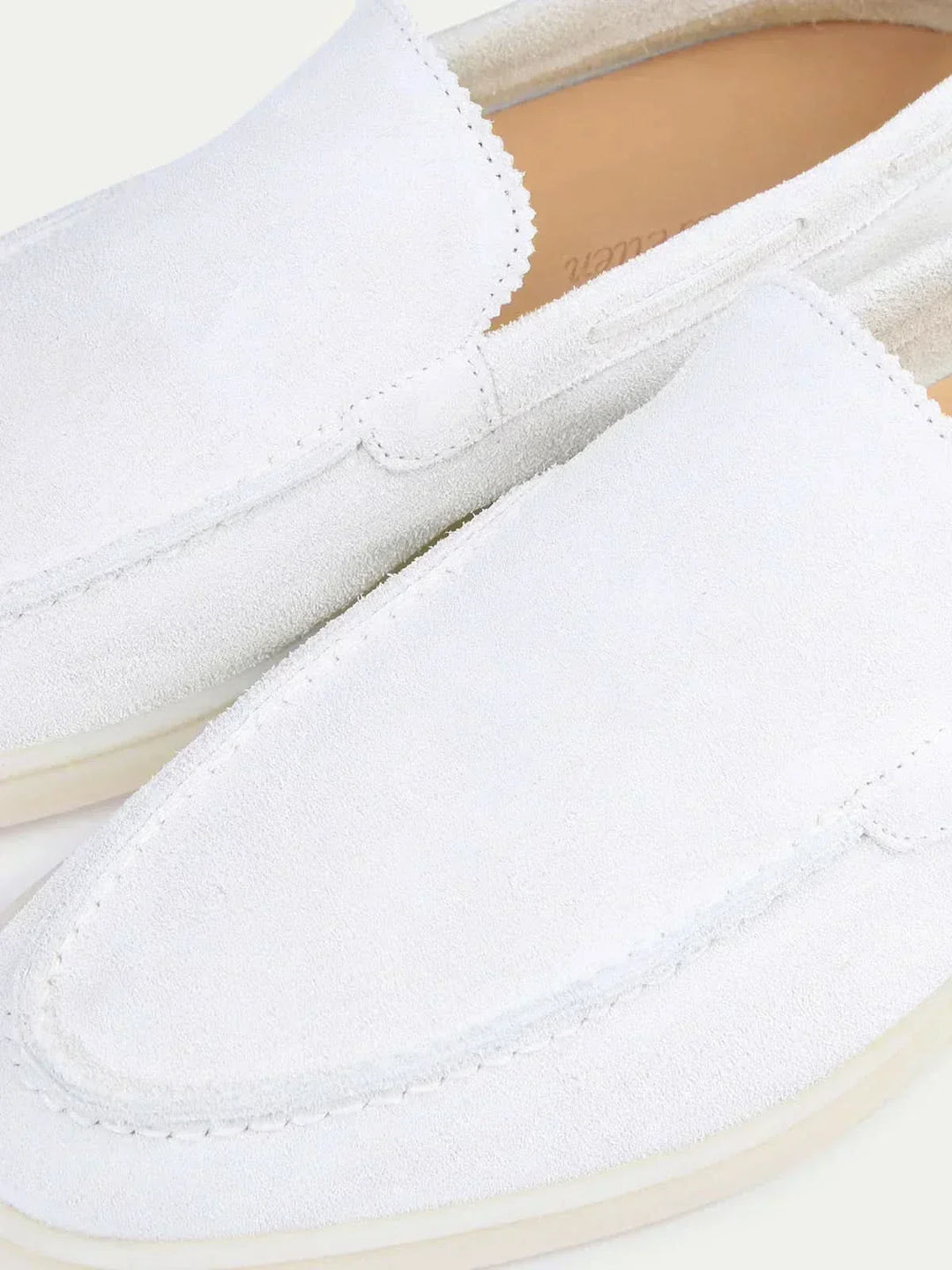 Classic Suede Loafer Pearl White