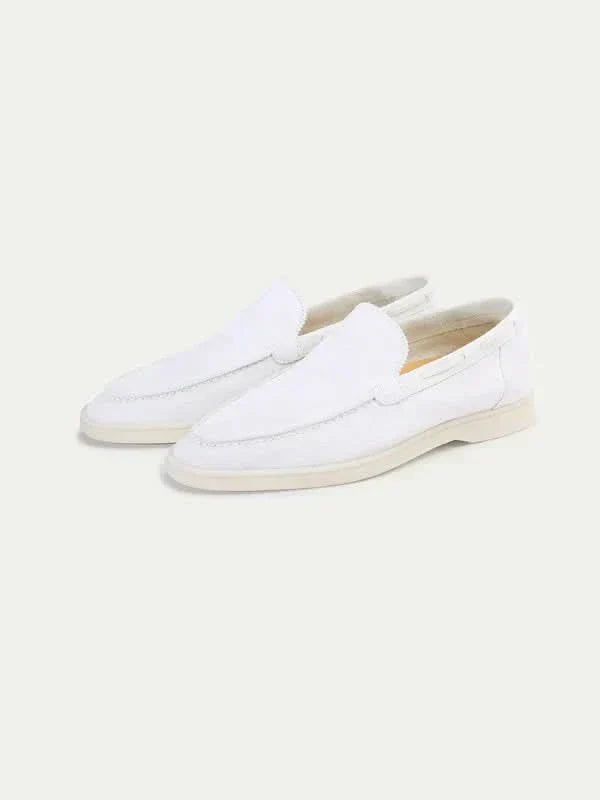 Classic Suede Loafer Pearl White
