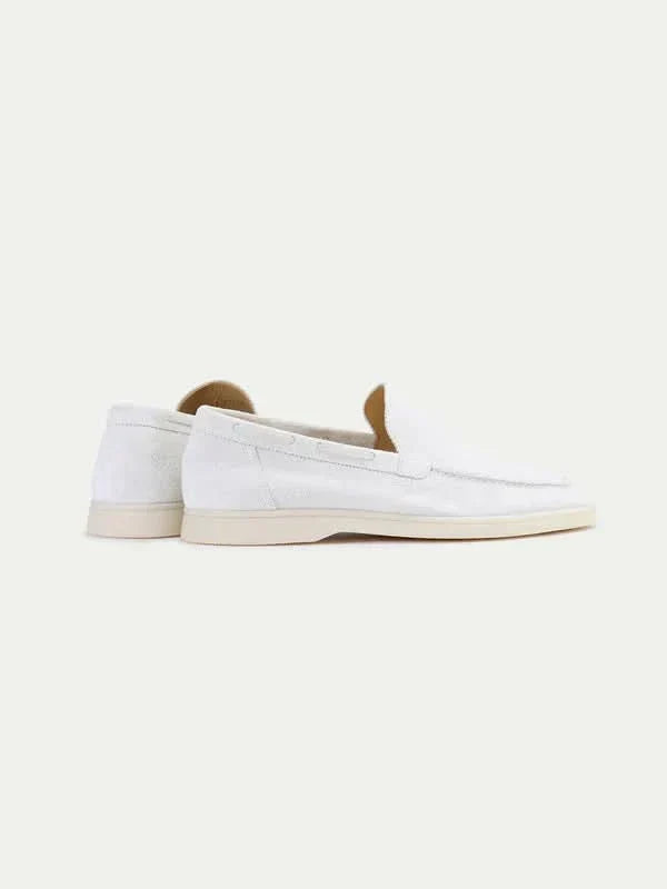 Classic Suede Loafer Pearl White