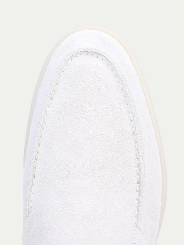 Classic Suede Loafer Pearl White