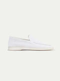 Classic Suede Loafer Pearl White