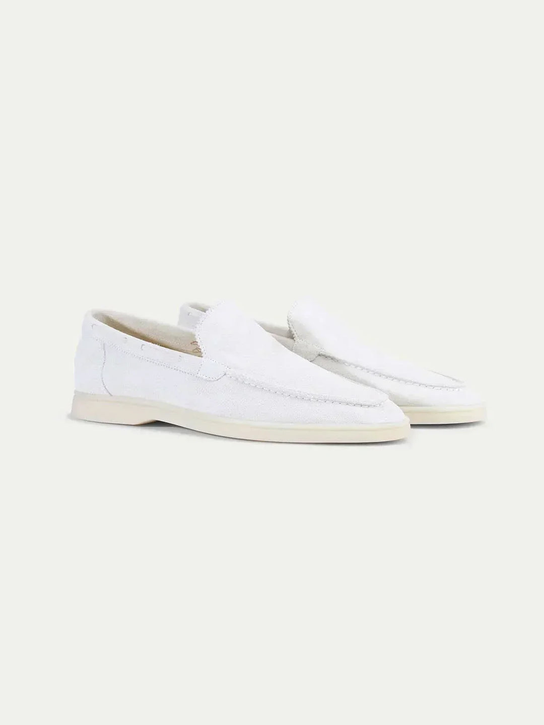 Classic Suede Loafer Pearl White